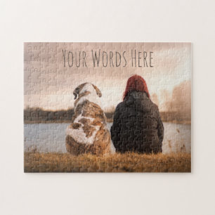 Mooie Gepersonaliseerde Hond en Eigenaar die naar  Legpuzzel