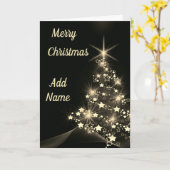 Mooie gepersonaliseerde kerstkaart met boom kaart (Gele Bloem)