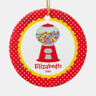 Mooie gepersonaliseerde kerstornament meisje snoep keramisch ornament