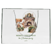 Mooie gepersonaliseerde kerstsfeer groot cadeauzakje (Achterkant)