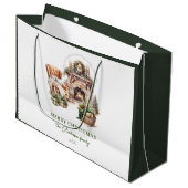 Mooie gepersonaliseerde kerstsfeer groot cadeauzakje (Voorkant Gekanteld)