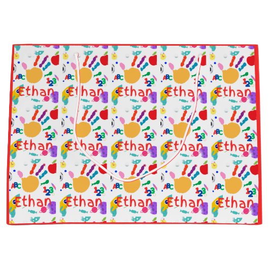 Mooie gepersonaliseerde kinder-ABC-handbeschilderi Groot Cadeauzakje (Voorkant)