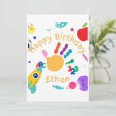 Mooie gepersonaliseerde kinder-ABC-handbeschilderi Kaart (Staand voorkant)