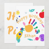 Mooie gepersonaliseerde kinder-ABC-handbeschilderi Kaart (Voorkant / Achterkant)
