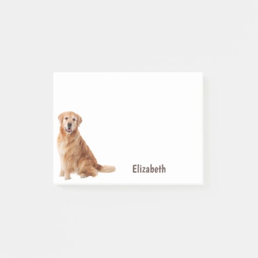 Mooie Gepersonaliseerde Naam Gouden Retriever Hond Post-it® Notes (Voorkant)