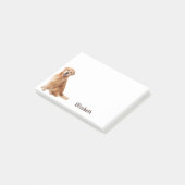 Mooie Gepersonaliseerde Naam Gouden Retriever Hond Post-it® Notes (Schuin)