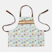 Mooie gepersonaliseerde naam met Cupcake-afdruk Schort (Voorkant)