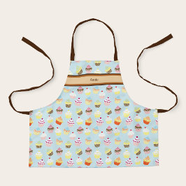 Mooie gepersonaliseerde naam met Cupcake-afdruk Schort