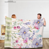 Mooie gepersonaliseerde schattige botanische paars fleece deken