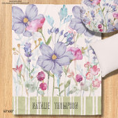 Mooie gepersonaliseerde schattige botanische paars fleece deken