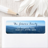 Mooie gepersonaliseerde Sjabloon met blauwe bergen Etiket (Insitu)