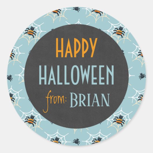 Mooie gepersonaliseerde sticker voor Halloween (Voorkant)