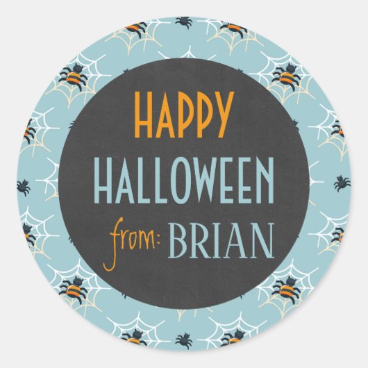 Mooie gepersonaliseerde sticker voor Halloween (Voorkant)