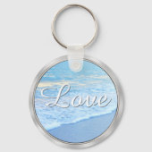 Mooie gepersonaliseerde strand bruiloft gunsten sleutelhanger (Achterkant)