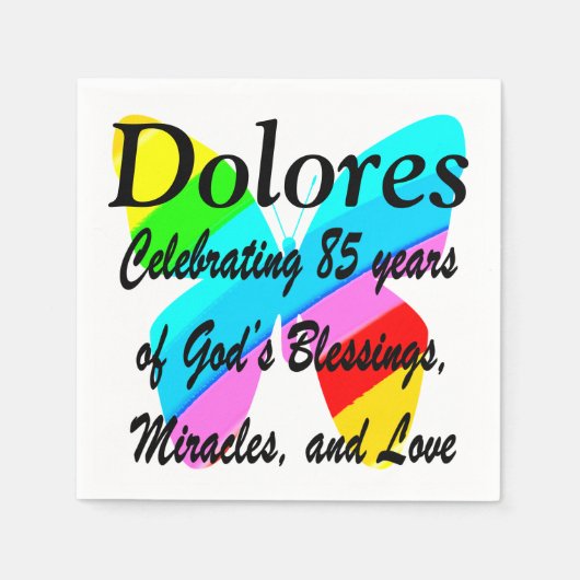 MOOIE GEPERSONALISEERDE VLINDER 85E VERJAARDAG SER SERVET (Voorkant)