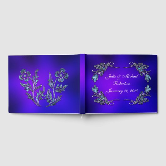 Mooie gepersonaliseerde vlinder faux filigraan gastenboek (Volledig)