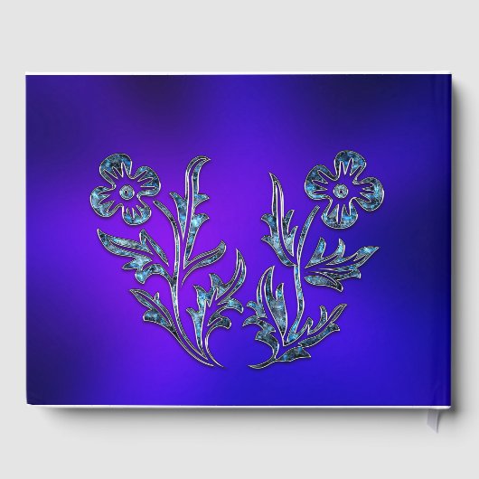 Mooie gepersonaliseerde vlinder faux filigraan gastenboek (Achterkant)