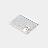 Mooie gepersonaliseerde winter sneeuw / sneeuwman post-it® notes (Schuin)