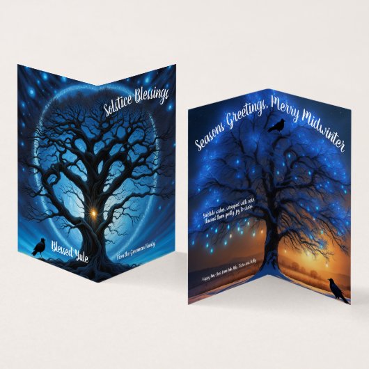 Mooie gepersonaliseerde zonnewende Yule Kaart (Binnen en buitenkant)