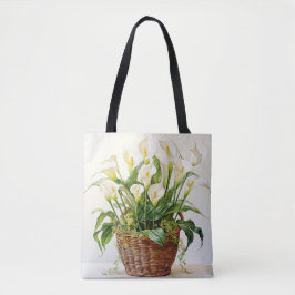 Mooie geplante Calla Lily bloemen Tote Bag
