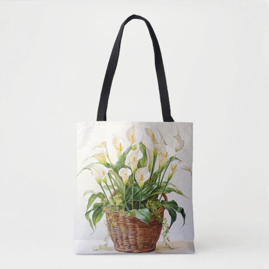 Mooie geplante Calla Lily bloemen Tote Bag (Voorkant)