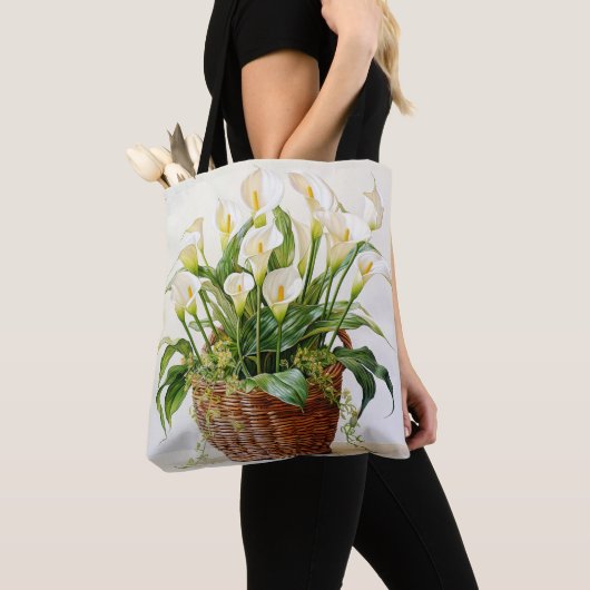 Mooie geplante Calla Lily bloemen Tote Bag (Dichtbij)