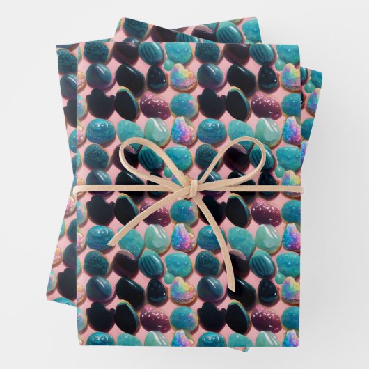 Mooie, gepolijste Rocks die het patroon herhalen Inpakpapier Vel (In situ)