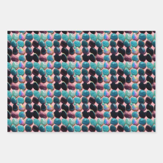 Mooie, gepolijste Rocks die het patroon herhalen Inpakpapier Vel (Voorkant)