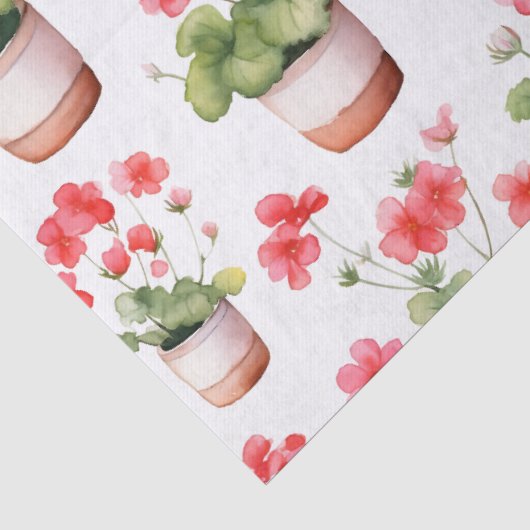 Mooie geranium potten tissuepapier (Detail)