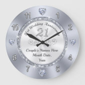 Mooie geschenkideeën voor je 21e trouwdag grote klok (Voorkant)