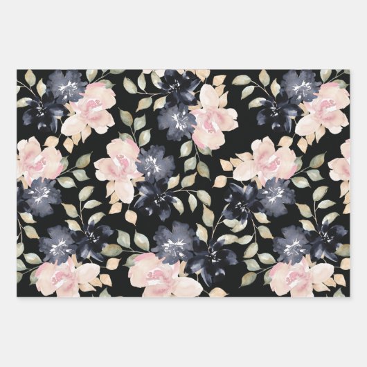 mooie geschilde waterverf bloemen inpakpapier vel (Voorkant 2)