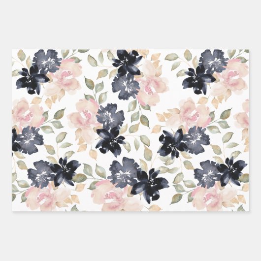 mooie geschilde waterverf bloemen inpakpapier vel (Voorkant)