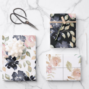 mooie geschilde waterverf bloemen inpakpapier vel