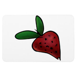 Mooie Geschilderde Aardbei Illustratie Magneet