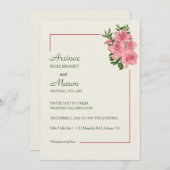 Mooie geschilderde Hibiscus bruiloft Kaart (Voorkant / Achterkant)