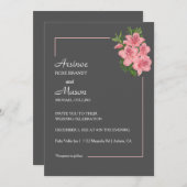 Mooie geschilderde Hibiscus bruiloft Kaart (Voorkant / Achterkant)