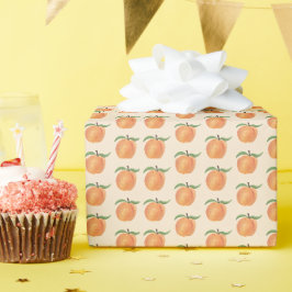 Mooie Geschilderde Perzik Fruit Illustratie Cadeaupapier