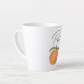 Mooie Geschilderde Perzik Fruit Illustratie  Latte Mok (Linkerhoek)