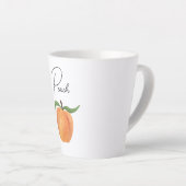 Mooie Geschilderde Perzik Fruit Illustratie  Latte Mok (Rechterhoek)