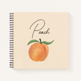 Mooie Geschilderde Perzik Fruit Illustratie Notitieboek