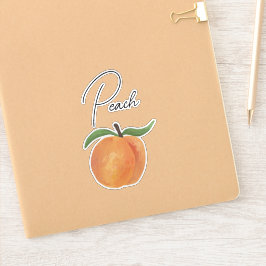 Mooie Geschilderde Perzik Fruit Illustratie Sticker