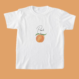 Mooie Geschilderde Perzik Fruit Illustratie T-shirt