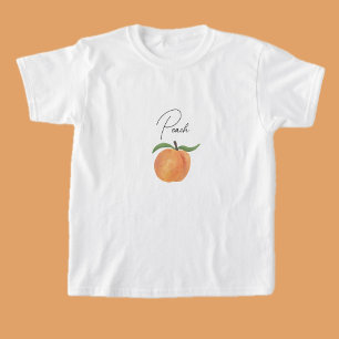 Mooie Geschilderde Perzik Fruit Illustratie T-shirt