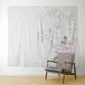 Mooie geschilderde roze rozen Prop BarefootBride™ Wandkleed (In Situ (horizontaal))