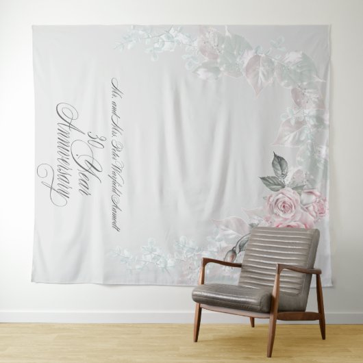 Mooie geschilderde roze rozen prop Karen Wandkleed (In Situ (horizontaal))