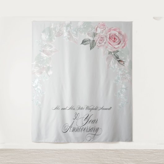 Mooie geschilderde roze rozen prop Karen Wandkleed (Voorkant)