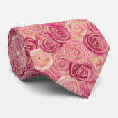 Mooie Geschilderde Rozenprint - Halsdoek Stropdas (Opgerold)