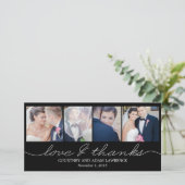 Mooie geschreven trouw-troostkaarten - Zwart Bedankkaart (Staand voorkant)