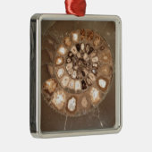 Mooie gesegmenteerde Dactylioceras ammenite fossie Metalen Ornament (Rechts)