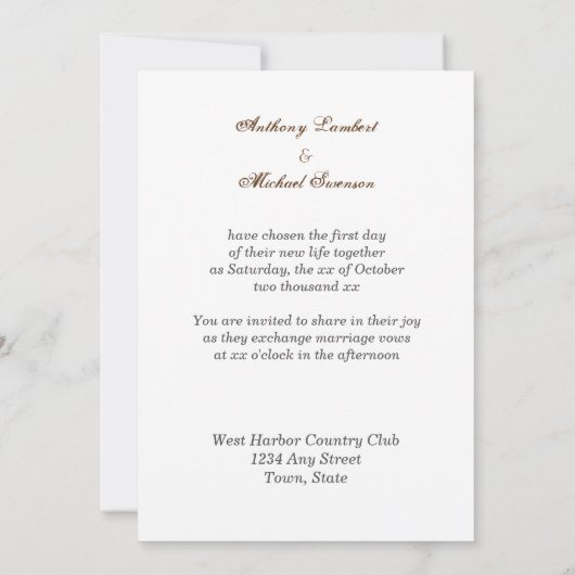 Mooie gesneden houten deur bruiloft uitnodiging (Achterkant)